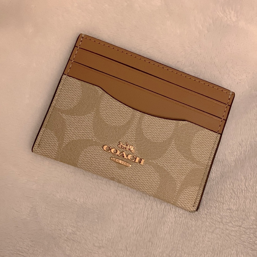 Coach Card Holder Wallet in Signature Canvas